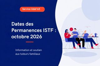 illustration de personnes autour d'une table en train de poser des questions lors des permanences information et soutien aux tuteurs familiaux. agenda du mois d'octobre 2026.