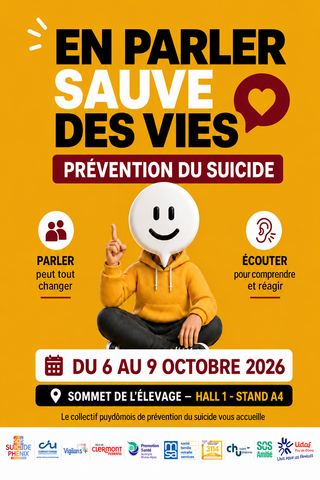 personne assise avec un doigt levé comme un écolier et un émoticone souriant à la place de la tête. participation au sommet de l'élevage du 6 au 9 octobre 2026